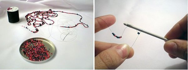 Воздушное колье, связанное крючком из бисера и камней. Для него вам понадобятся следующие материалы: ... - 2