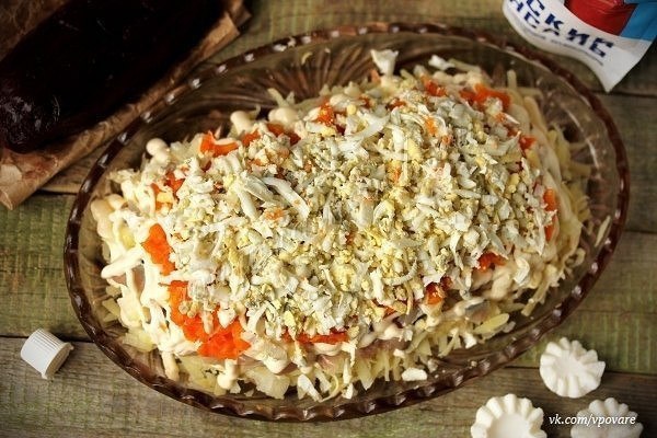 Салат «скумбрия под шубой».Ингредиенты:Картофель - 3 шт; Яйцо куриное - 3 шт; Морковь - 1 шт; Свекла ... - 2