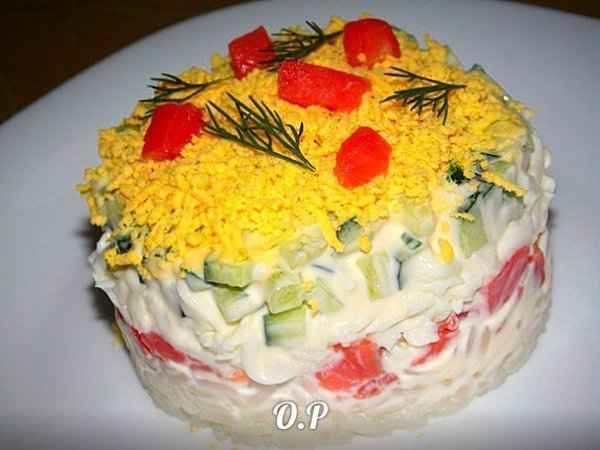 Подборка салатов от Ольги Романовой. 1. Салат с грибами и ветчиной. Для приготовления потребуется: ... - 10