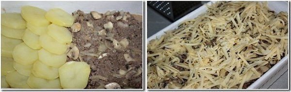 Картофельная запеканка с фаршем и грибами.Быстрая, сытная и очень вкусная запеканка!Количество ... - 2