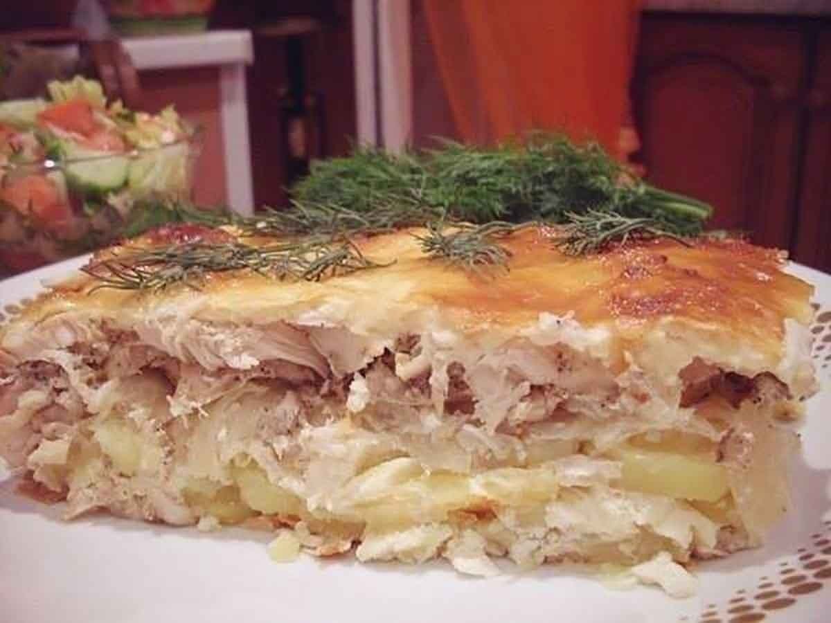 Запеканка с курицей и картошкой