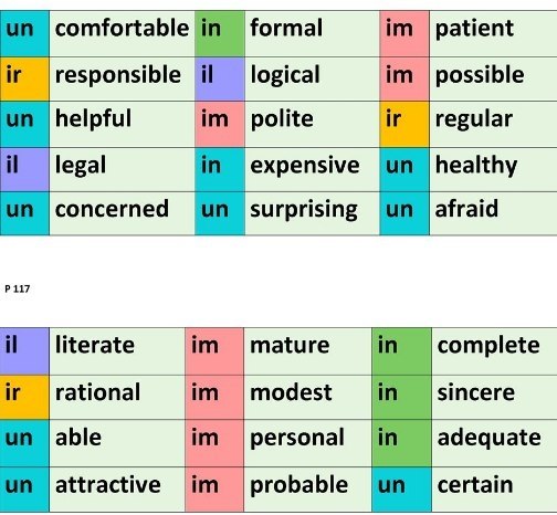 Prefix worksheets