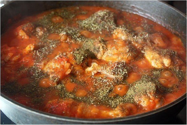 Чахохбили из кур.Вам понадобится:Куриная голень 1000 г Лук репчатый (100г) 4 шт.Портвейн 100 мл ... - 3