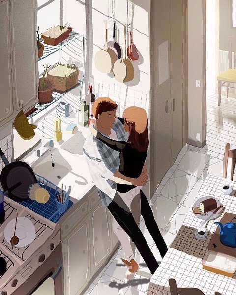 Художник Pascal Campion рисует жизнь своей семьи и каждой работой доказывает, что счастье — в ... - 5