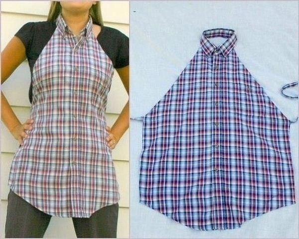 Что можно сделать из старых халатов Фартук из старой рубашки