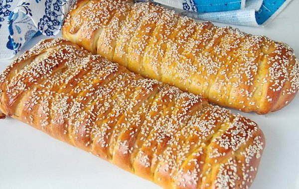 Кулебяка с начинкой из капусты.Ингредиенты:Мука — 3,5 стак.Масло растительное — 2 ст. л.Дрожжи — 1 ... - 7
