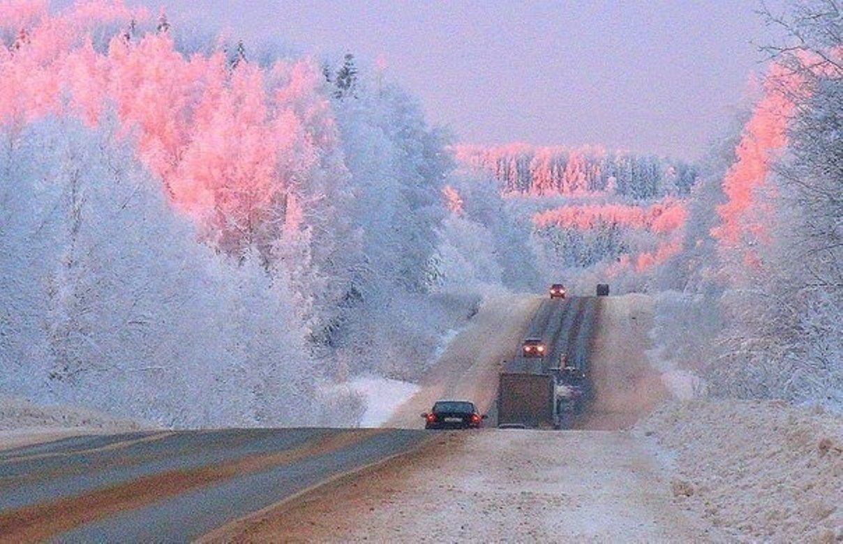 Сибирь зима дорога