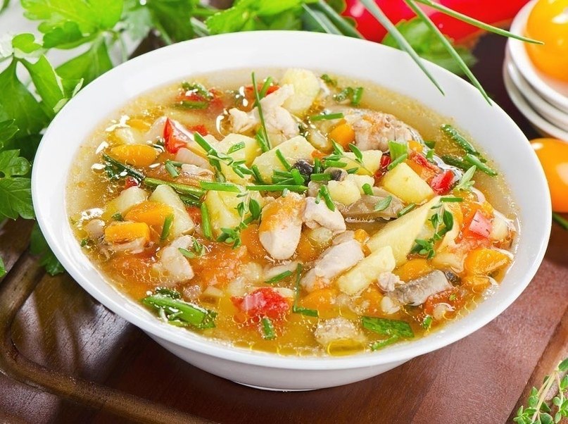 Суп с кукурузой и овощами.на 100 грамм - 18.46 ккалБ/Ж/У - 0.67/0.12/3.79Ингредиенты:Кукуруза (можно ...