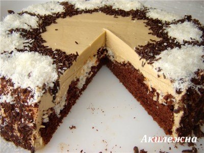 Торт «Рафаэлло кокосовый». Набор продуктов: Для бисквита 6 яиц 80 гр.муки 120 гр сахарного песка 2 ... - 5