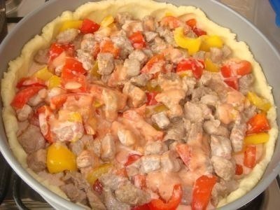 Открытый мясной пирог! Пирог просто восторг!! нежное картофельное тесто и много-много сочной и ... - 5