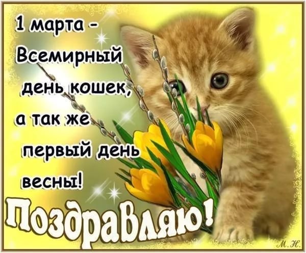 1 МАРТА - ДЕНЬ КОШЕК.Кошкам – детям мирозданья – Посвящаются стихи. Кошки – милые созданья, ...