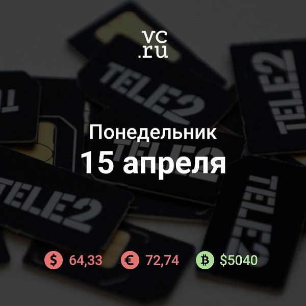 Итоги дня. «Ростелеком» и Tele2 рассказали об успешном тестировании eSIM https://vc.ru/flood/64486 ...