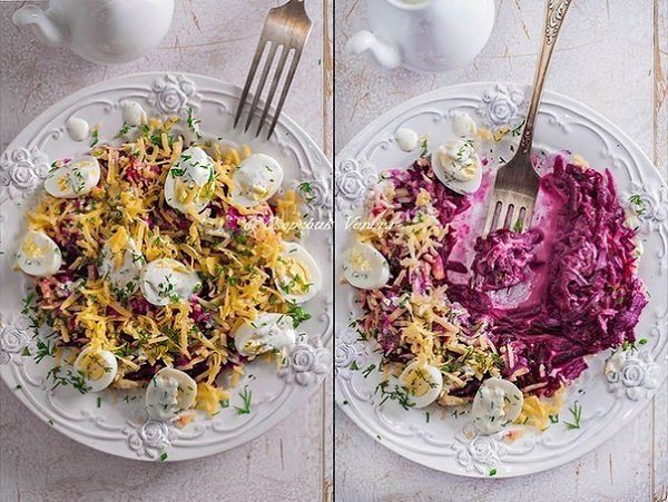Салат со свеклой, сыром и перепелиными яйцами. Сочетание свеклы, сыра и яиц - всегда вкусное, а ...