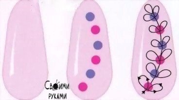 Схемы для рисунков на ногтях иголкой