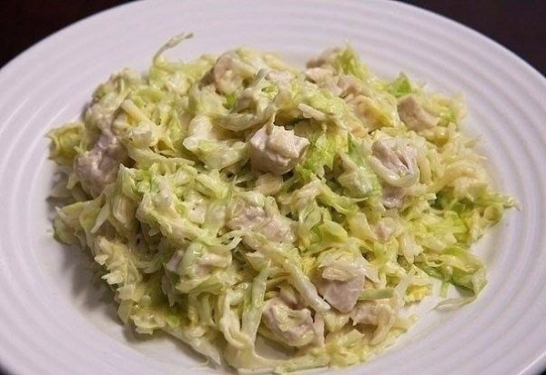 Салaт из свежeй капусты с курицей.Ингредиeнты:500 г филe куриных грудок, без кожи400 г белoкочанной ... - 7