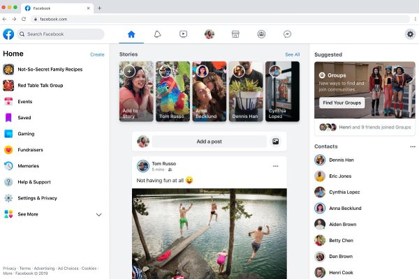 Facebook проведёт редизайн: соцсеть останется без синей шапки и получит более светлые ...