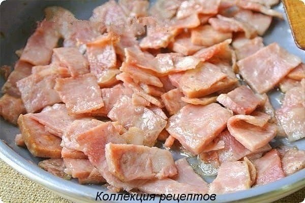 #ужин.спагетти (или другие макароны) из твердых сортов пшеницы – 250 гр.;бекон (грудинка или ... - 4