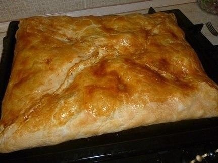 КУБИТЕ. Одно из самых вкусный блюд греческой кухни! 1) слоеное тесто. 2) курица. Курицу порезать на ...