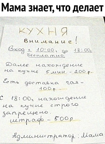 Санкции мамы