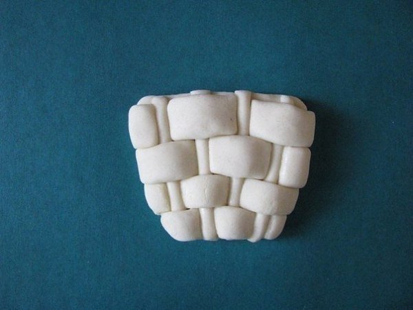 Корзинка с грибочками из соленого теста. - 5