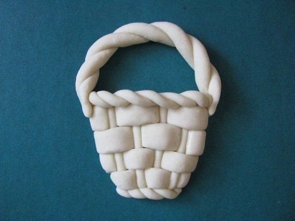 Корзинка с грибочками из соленого теста. - 6