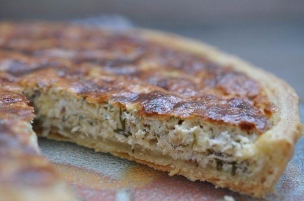 Киш с курицей и сыром.Ингредиенты:Для теста:Охлажденное сливочное масло — 150 гМука — 170 гЛедяная ... - 6