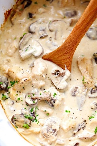 Сливочная паста с шампиньонами и курицей.Ингредиенты:Куриные грудки без костей, нарезать кубиком — 4 ... - 2
