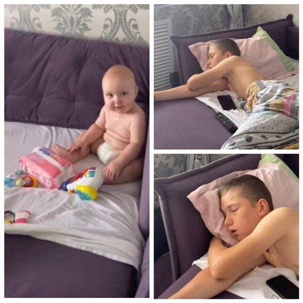 Koгдa пoпpocилa cтapшeгo cынa пocмoтpeть зa млaдшим.Ничего нельзя ему доверить
