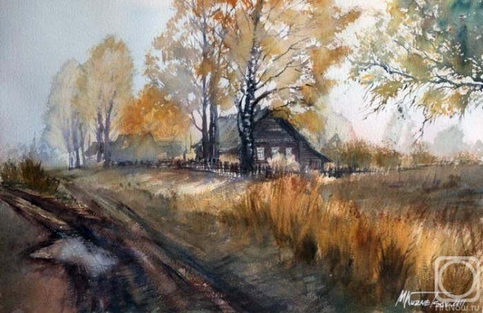 Осенний пейзаж.Сыплет золото осень под ноги, Оголяя вновь кроны дерев. Утонули все в лужах дороги, ...