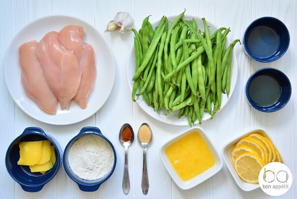 Медово-лимонная курица со спаржевой фасолью.Нежнейшее куриное филе, обжаренная спаржевая фасоль и ... - 2