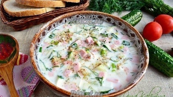 ОКРОШКА НА КЕФИРЕ С КОЛБАСОЙ .ИНГРЕДИЕНТЫ: колбаса вареная (хорошего качества) - 150-200 г картофель ... - 7