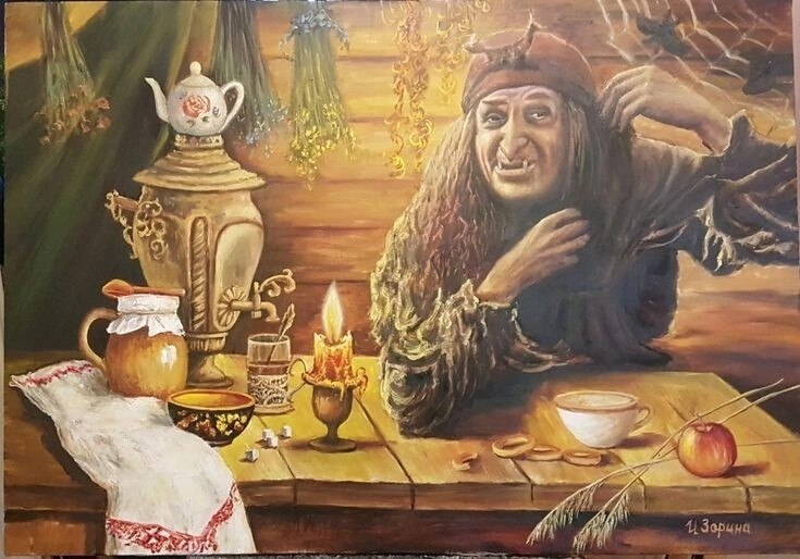 Новый Год.- Ты чего мне тут избушку ломаешь, окаянный? - возмутилась Баба-Яга, выходя на улицу, - ...