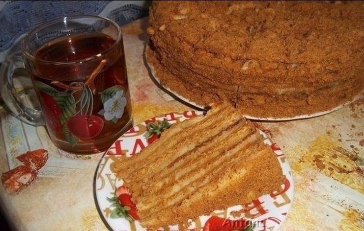 Медовик с заварным кремом - нежный, пропитанный, большой... Ингредиенты: Для теста: 2 яйца 1 стак. ...