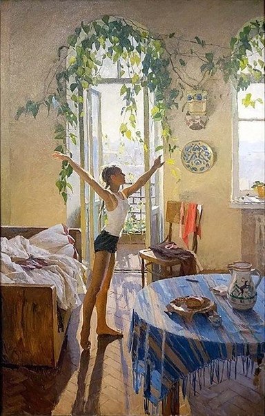 Татьяна Яблонская. «Утро», 1954 г. Эту картину многие из нас знают и помнят с детства. Солнечное ...