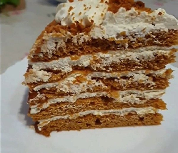 ТОРТ «КАРАМЕЛЬНАЯ ДЕВОЧКА». Все продукты комнатной t!) 2 яйца 1 банка (380г) варёного сгущённого ...