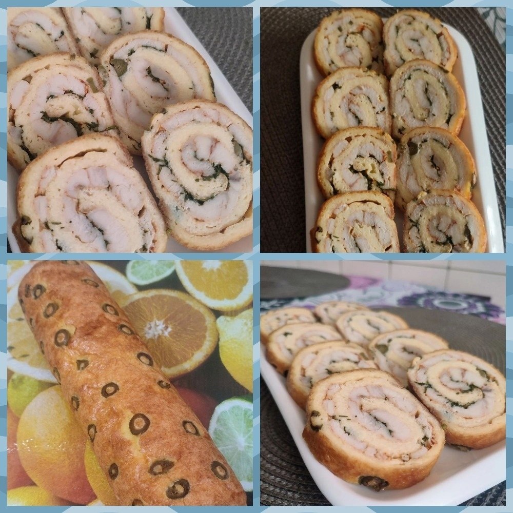Хочу поделиться с вами закуской, которую я готовила на праздники. Яичный рулет с куриным филе: ...