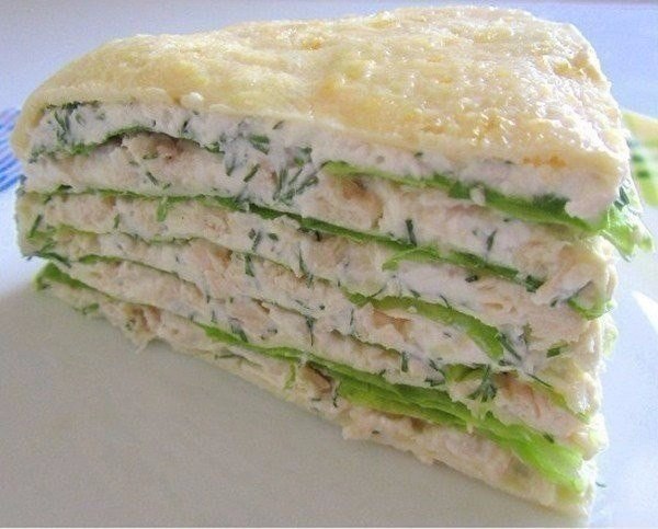 Замечательный закусочный торт из нежной куриной грудки! Гости будут спрашивать рецепт! Белковый торт ...
