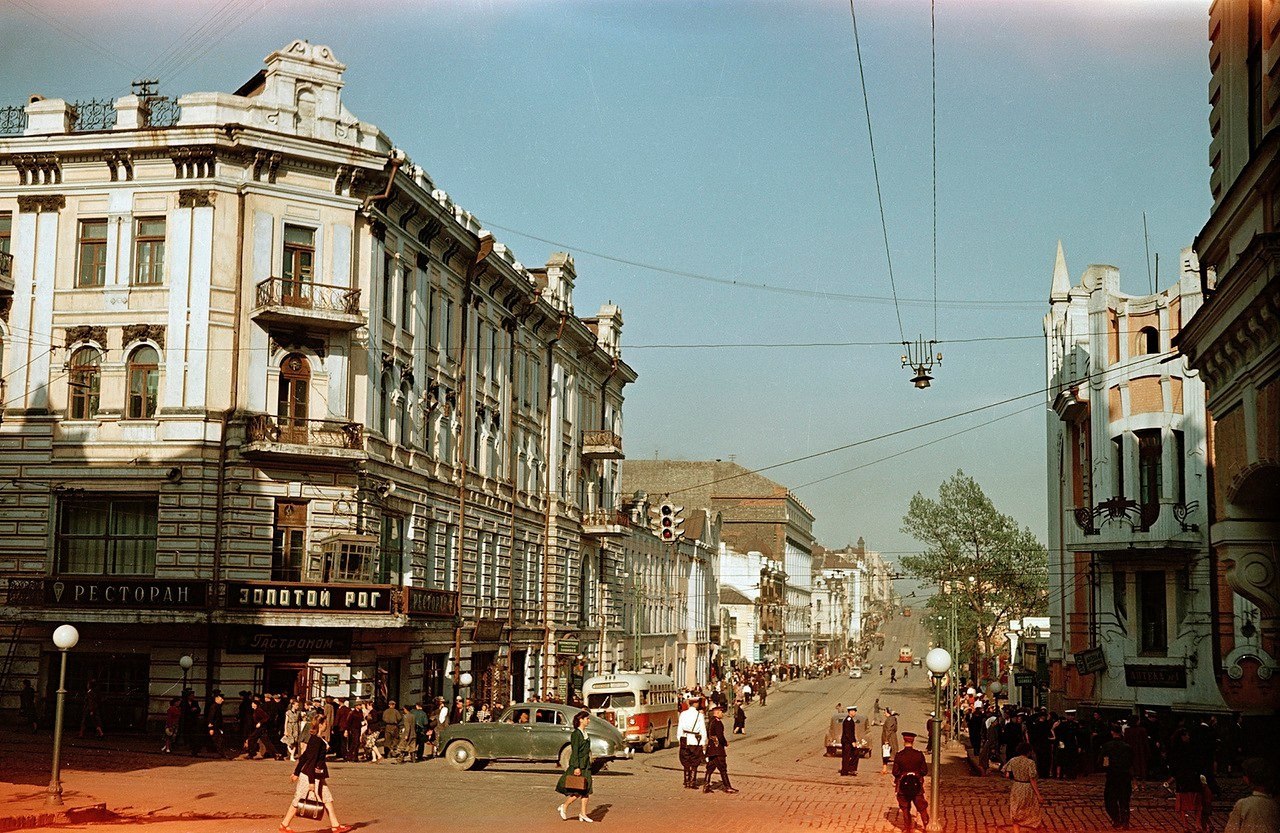 1955 - Город Владивосток - Улица Ленинская - Перекрёсток с ... | Назад в  СССР | Фотострана | Пост №2599223581