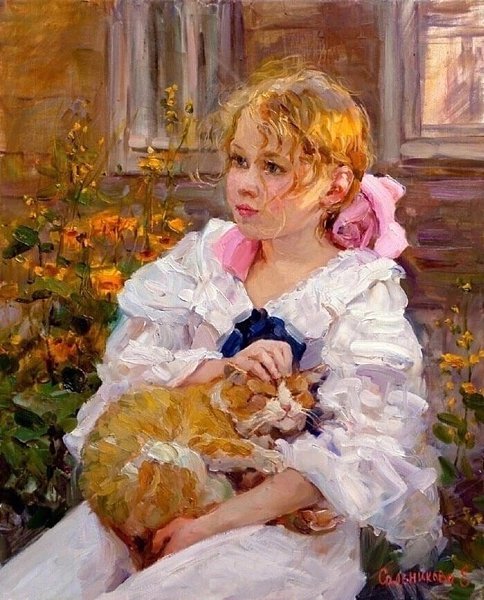 В мире есть добро, потому что есть кошки. —————————————— Художник Елена Сальникова