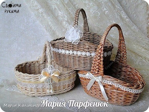 Плетение из газетных трубочек. Как сплести овальное дно для корзинки.