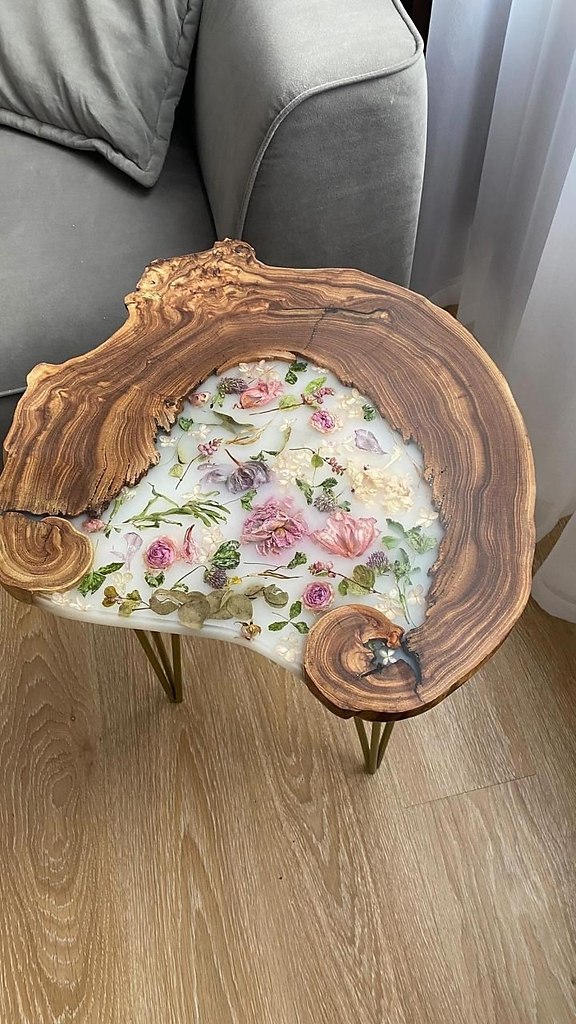 Предметы интерьера со вставками из эпоксидной смолы и сухоцветов — это гармония природы и ... - 4