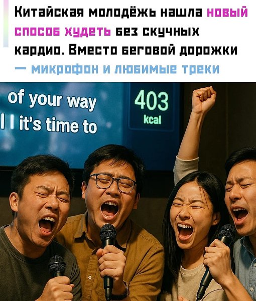 По их словам, за три часа караоке можно сжечь больше 1000 калорий. Для сравнения: чтобы убрать то же ...