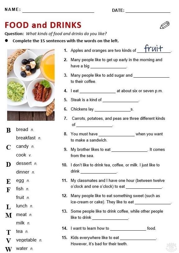 Vocabulary worksheets - 3