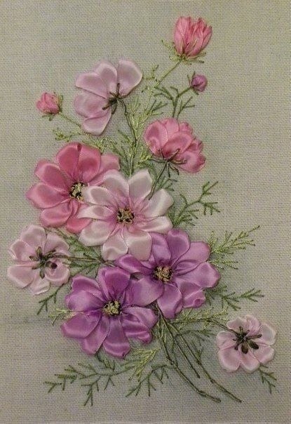 Не перестаю восхищаться человеческому мастерству! Это вышивка лентами - 6