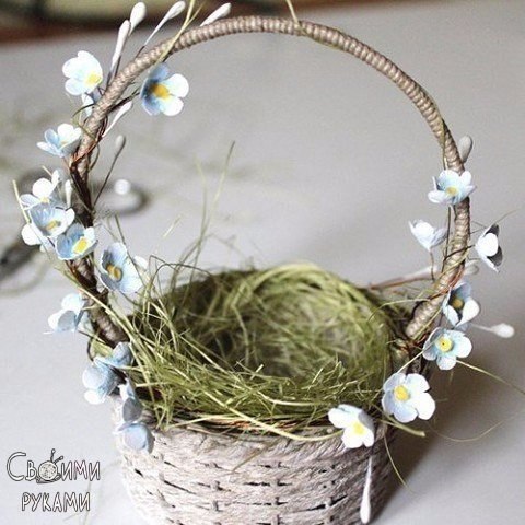 Корзинка из джутового шпагата