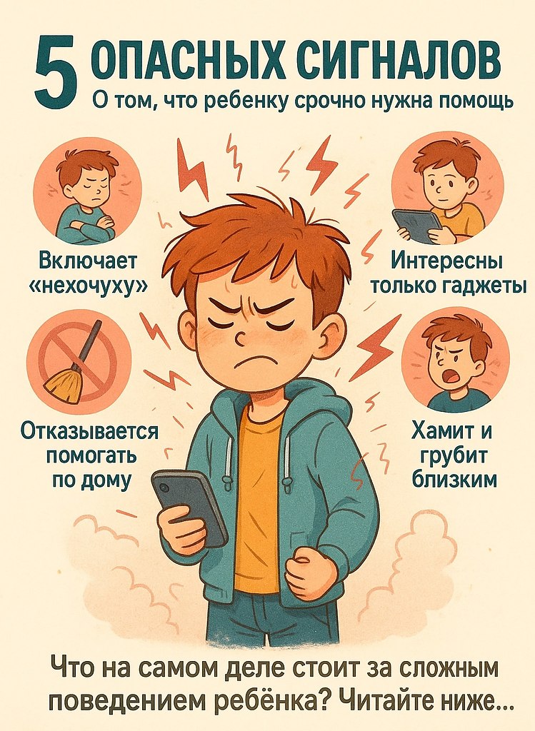 5 опасных сигналов для родителей, что ребенку срочно нужна помощь: • Он не слушается, включает ...