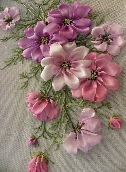 Не перестаю восхищаться человеческому мастерству! Это вышивка лентами - 3