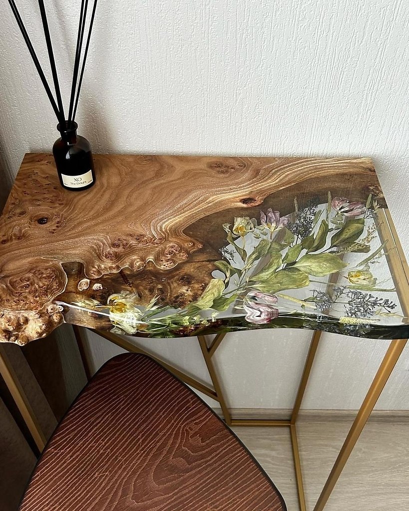 Предметы интерьера со вставками из эпоксидной смолы и сухоцветов — это гармония природы и ... - 5